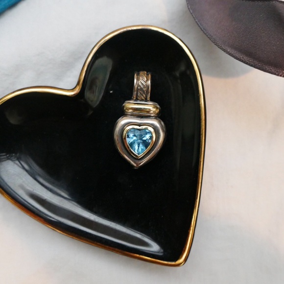 David Yurman Jewelry - David Yurman Blue Topaz Heart Pendant